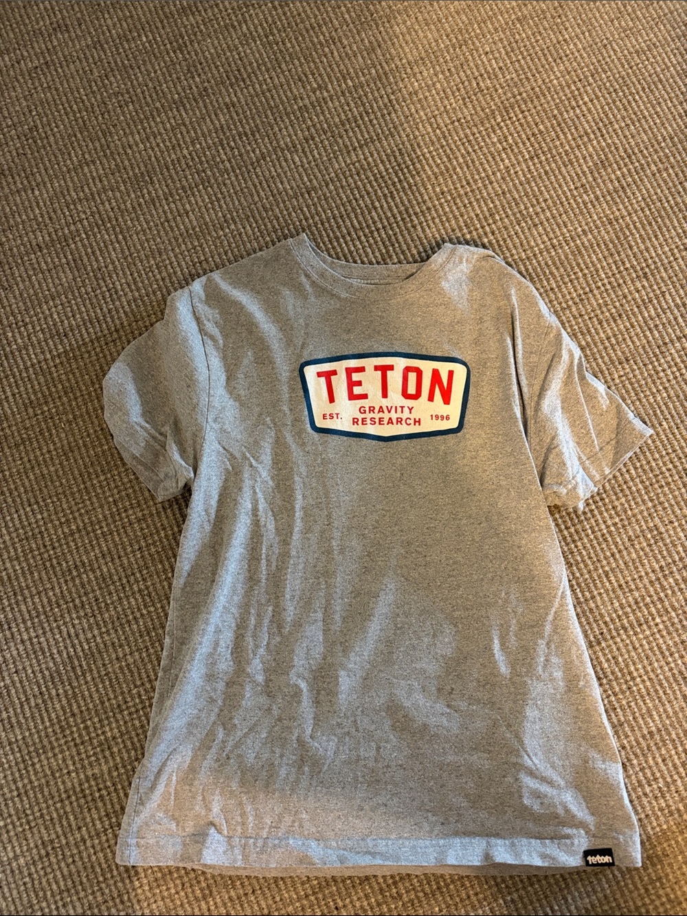 Teton Gravity Research Men's Gray Logo Short Sleeve Tee